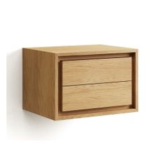 Nízka závesná skrinka pod umývadlo z teakového dreva v prírodnej farbe 60x40 cm Kenta – Kave Home