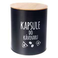Dóza plech/bambus pr. 16 cm Kapsule BLACK SK