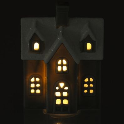 Retlux - LED Porcelánová dekorácia LED/2xLR44/teplá biela domček šedá