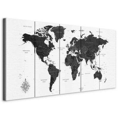 artgeist OBRAZ NA PLÁTNE, text, mapa sveta, 100/40/1,2 cm