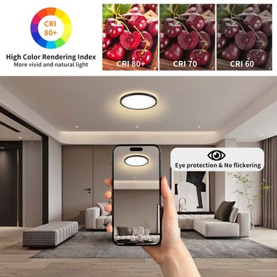 Brilagi - LED Kúpeľňové svietidlo ULTRA SLIM LED/12W/230V pr. 22,5 cm čierna IP54