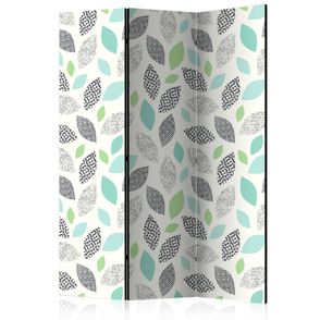 Paraván Patterned Leaves Dekorhome 135x172 cm (3-dielny)