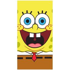 Detská plážová osuška Vysmiaty SpongeBob - 100% bavlna s gramážou 300 gr./m2 - 70 x 140 cm