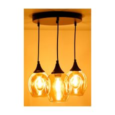 Čierne závesné svietidlo so skleneným tienidlom Aspa - Candellux Lighting