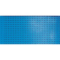 Perforovaný zadný panel na náradie k pracovným stolom GD, otvory 10 x 10 mm, rozstup 38 x 38 mm, modrá