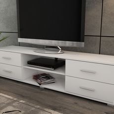 Široký TV stolík Oskar TV, biely. šírka 180 cm