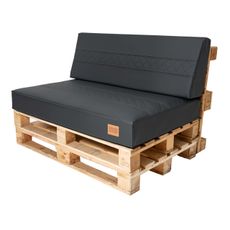 Golden Garden Paletové sedenie GG15 - Podsedáky a Vankúše 3ks × 120/80/15 + 3ks x 120cm/40cm/20/10cm – ekokoža čierna