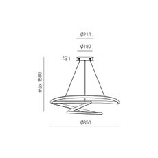 Gea Luce DIVA S/S TITANIO- LED Stmievateľný luster na lanku DIVA LED/80W/230V šedá