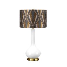 Elstead MILO-AB-TL-VOGPB - Stolná lampa MILO 1xE27/60W/230V šedá/zlatá