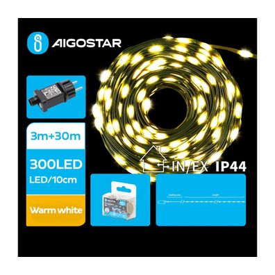 Aigostar - LED Vonkajšia vianočná reťaz 300xLED/8 funkcií 33m IP44 teplá biela