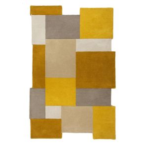 Flair Rugs koberce Ručne všívaný kusový koberec Abstract Collage Ochre / Natural - 150x240 cm