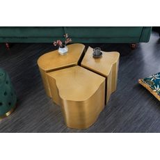 Estila Luxusný glamour konferenčný stolík Altera organických tvarov z kovu v mosadznom prevedení 80cm