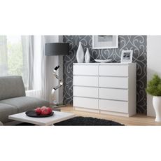 Komoda 8 zásuviek Malva 120 cm Biela