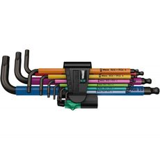 Wera 073593 Nástrčné kľúče inbus 950/9 Hex-Plus Multicolour 1 SB, BlackLaser (sada 9 dielov 1,5-10 mm)