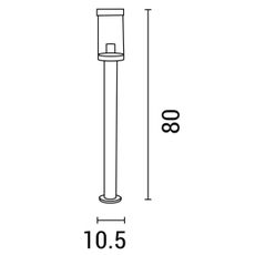 Vonkajšia lampa 1xE27/15W/230V 80 cm IP44 čierna
