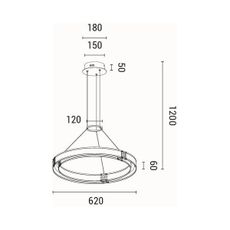 LED Luster na lanku LED/21W/230V 3000K 42x120 cm