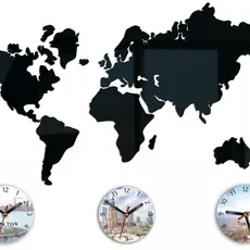 ModernClock 3D nalepovacie hodiny Town čierne