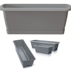 Prosperplast Kvetináč so zavlažovacím systémom RESPON sivý kameň, varianta 59,3 cm