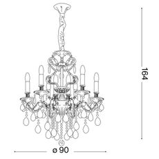 Ideal Lux - Krištáľový luster na reťazi GIOCONDA 12xE14/40W/230V pr. 90 cm zlatá