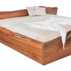 Masívna designová posteľ ELBIANA s úložným priestorom z brestového dreva, 200x180