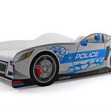 Posteľ Auto 160x80 Polícia | sivá