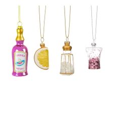 Sklenené ručne vyrobené vianočné ozdoby v súprave 4 ks 9,5 cm Tequila – Sass & Belle