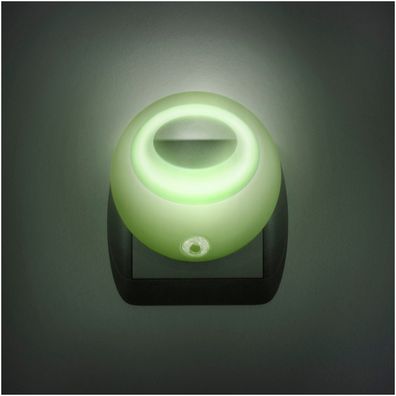LED Orientačné svietidlo so senzorom do zásuvky LED/1W/230V zelená