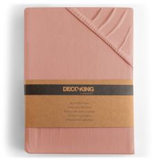 DecoKing Bavlnené prestieradlo AmeliaHome AMBER broskyňové, velikost 220-240x220+30