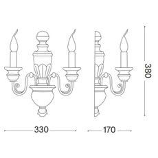 Ideal Lux - Nástenná lampa FIRENZE 2xE14/40W/230V zlatá