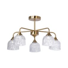 Luster na tyči 5xE14/60W/230V zlatá