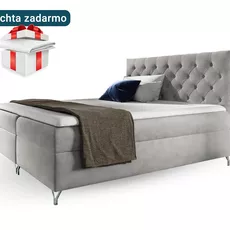 Wilsondo Čalúnená boxspring manželská posteľ Guliette s matracom - sivá Rozmer: 180x200