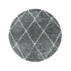 Ayyildiz Kusový koberec Alvor Shaggy 3401 grey kruh - 80x80 (priemer) kruh cm