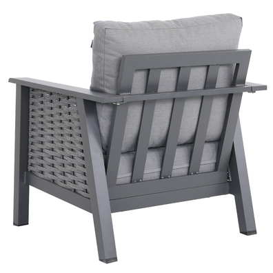 Záhradný 4-dielny set, sivá, aluminium, BABAK