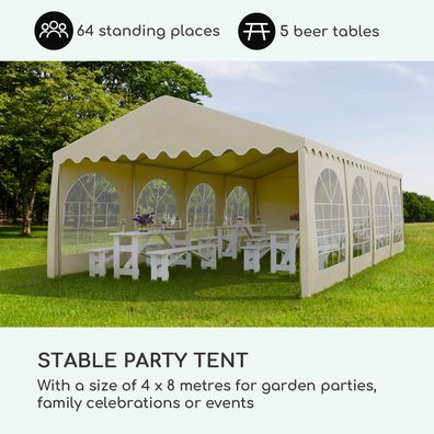 Blumfeldt Sommerfest, párty stan, 4 x 8 m, 500 g/m², PVC, nepremokavý, pozinkovaný