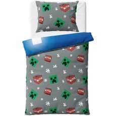 Obojstranné bavlnené posteľné obliečky Minecraft Creeper Explode - 100% bavlna - 70 x 90 cm + 140 x 200 cm