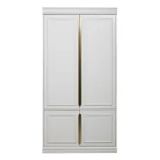 Svetlosivá šatníková skriňa s pántovými dverami z borovicového dreva 110x215 cm Organize – BePureHome