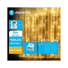 Aigostar - LED Vonkajšia vianočná reťaz 100xLED/8 funkcií 3xAA 4x1m IP44 teplá biela