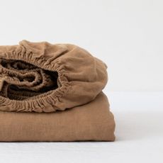 Hnedá napínacia ľanová plachta 140x200 cm – Linen Tales