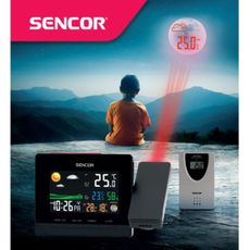 Sencor - Meteostanica s LCD displejom, budíkom a projektorom 2xAA + 2xAAA