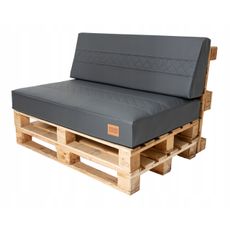Golden Garden Paletové sedenie GG81 - podsedák a vankúš 120cm x 80cm x 15cm prešívaný eco koža grafitová