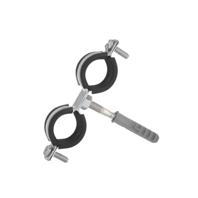 Kovový držiak s gumou pre dvojité 3/4" rúry 26-30 mm (200)