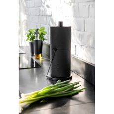 Čierny kovový držiak na kuchynské rolky Wenko Black Outdoor Kitchen Clayton
