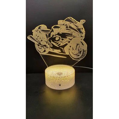 3Dmix 3DL-CLK023 – 3D LED nočná lampa - Motocykel (Hodiny s budíkom)