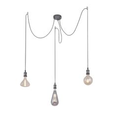Leuchten Direkt 13571-18 - Luster na lanku DIY 3xE27/60W/230V čierna