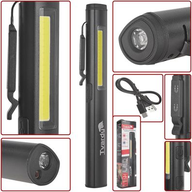 Inšpekčná dielenská lampa s magnetom LED COB 5W + 3W UV laser 800mAh 400lm IP44 (100)