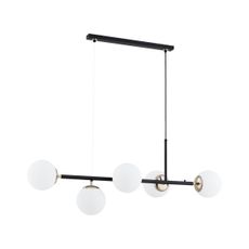 Luster na lanku DANSA 5xE14/10W/230V čierna/zlatá