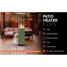 Planika Faro GAS - Vonkajší plynový krb 142x36 cm 8kW zelená + ochranný kryt