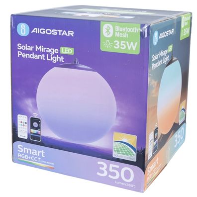 Aigostar-LED RGBW Solárny luster MESH 35W/3,7V 8000 mAh 2700K-6500K IP65 pr. 50 cm