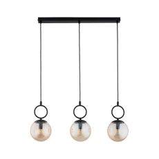 Luster na lanku SITRO 3xE14/10W/230V čierna/dymová béžová