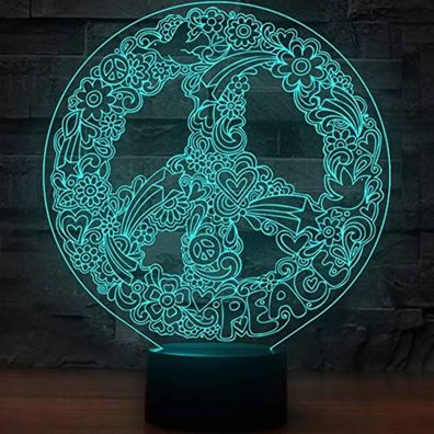 3Dmix 3DL-BSC002 – 3D LED nočná lampa - Hippies